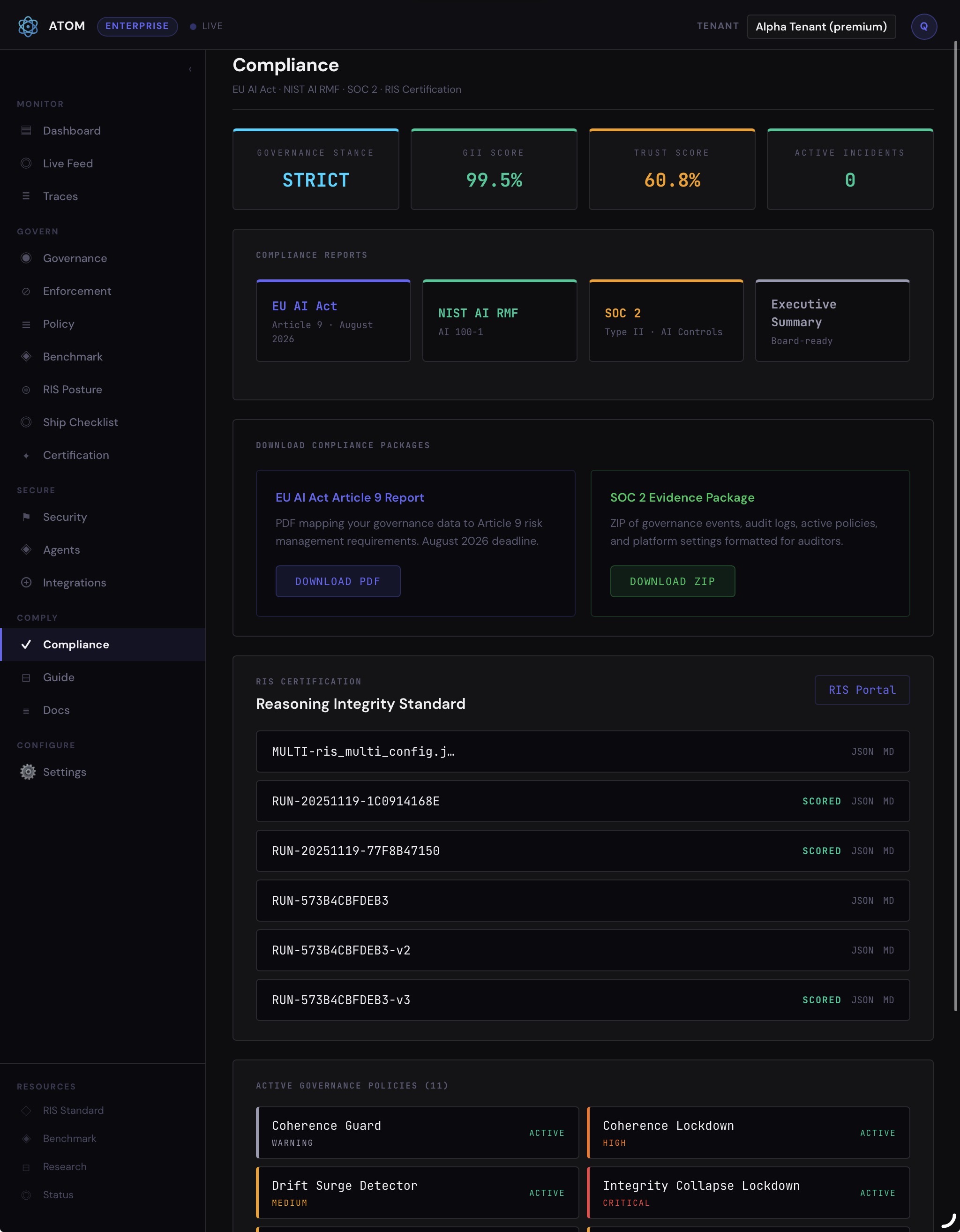 ATOM Compliance - EU AI Act Article 9 report