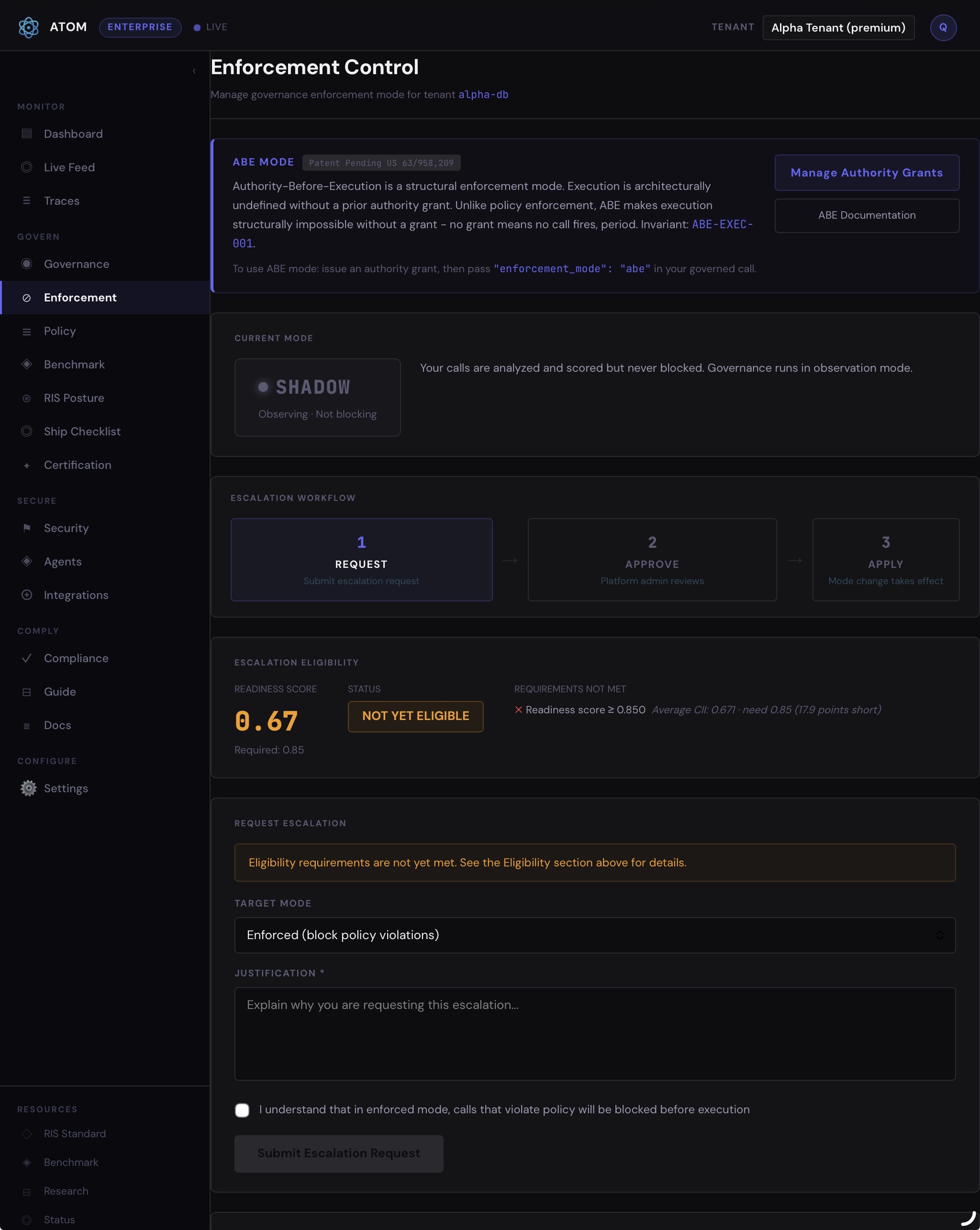 ATOM Enforcement - ABE Authority Before Execution